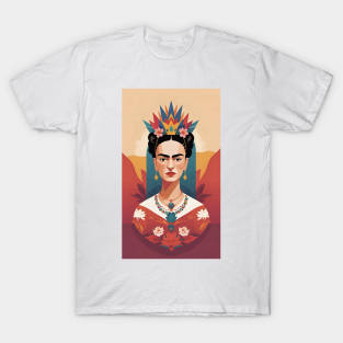 Frida's Spectrum: Colorful Portrait T-Shirt